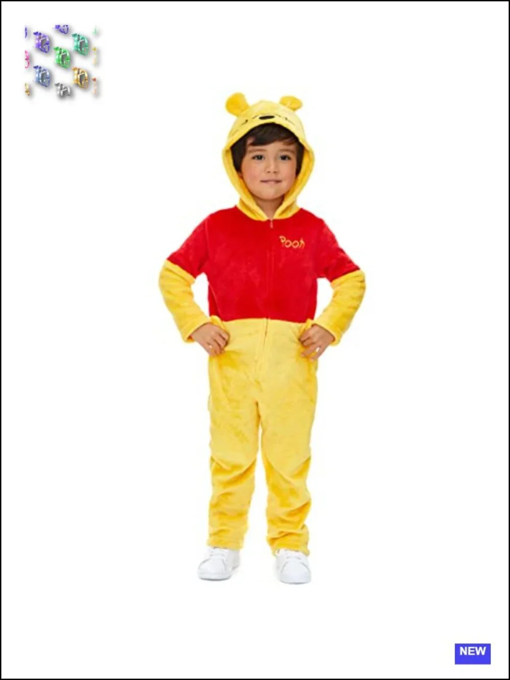 Disney Winnie the Pooh Fleece Hooded Footed Pajama Cosplay Costume for Baby